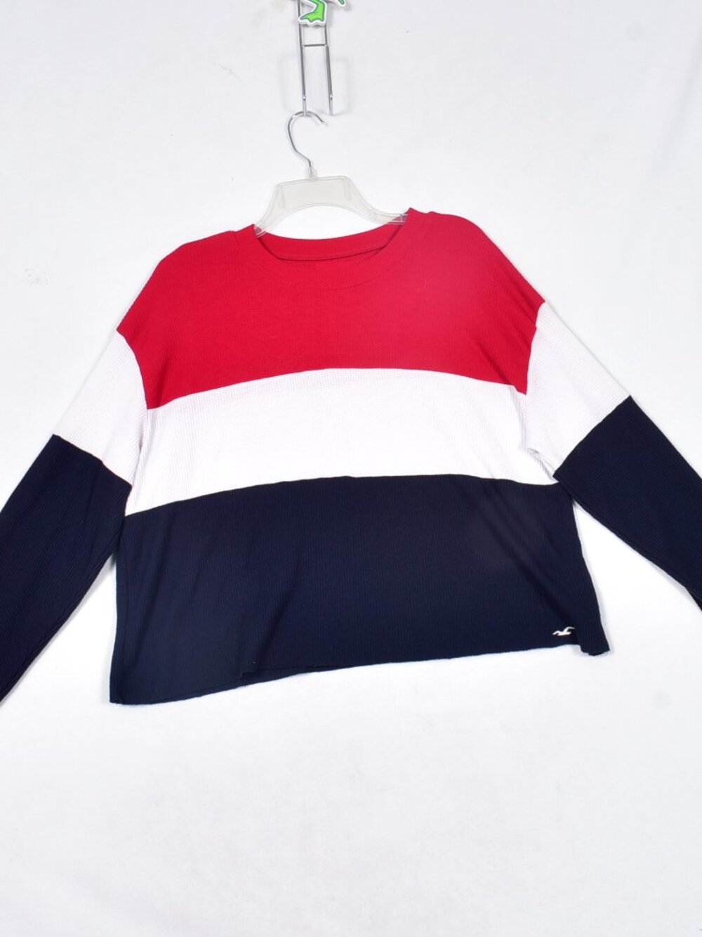 Hollister Women's Thermal Blouse Red White Blue Size Medium